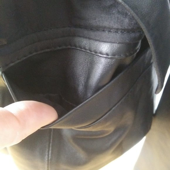 Geren Ford Black Leather Moto Jacket Coat silk lining  asymmetrical zipper Small - Picture 15 of 17